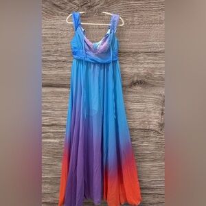 NWT LORAGAL Elegant Blue and Purple Ombre Maxi Dress